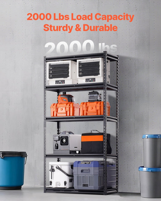 5-Tier Heavy-Duty Garage Storage Shelf – Adjustable Metal Shelving