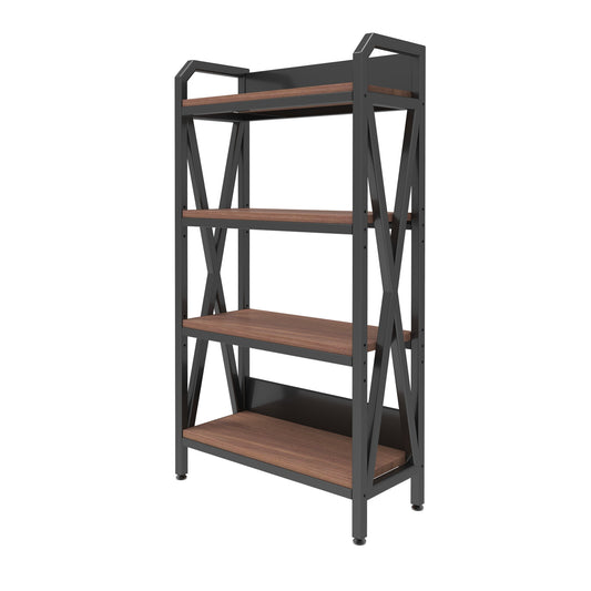Bakers Rack Heavy-Duty 4-Tier Metal & Wood Storage Shelf