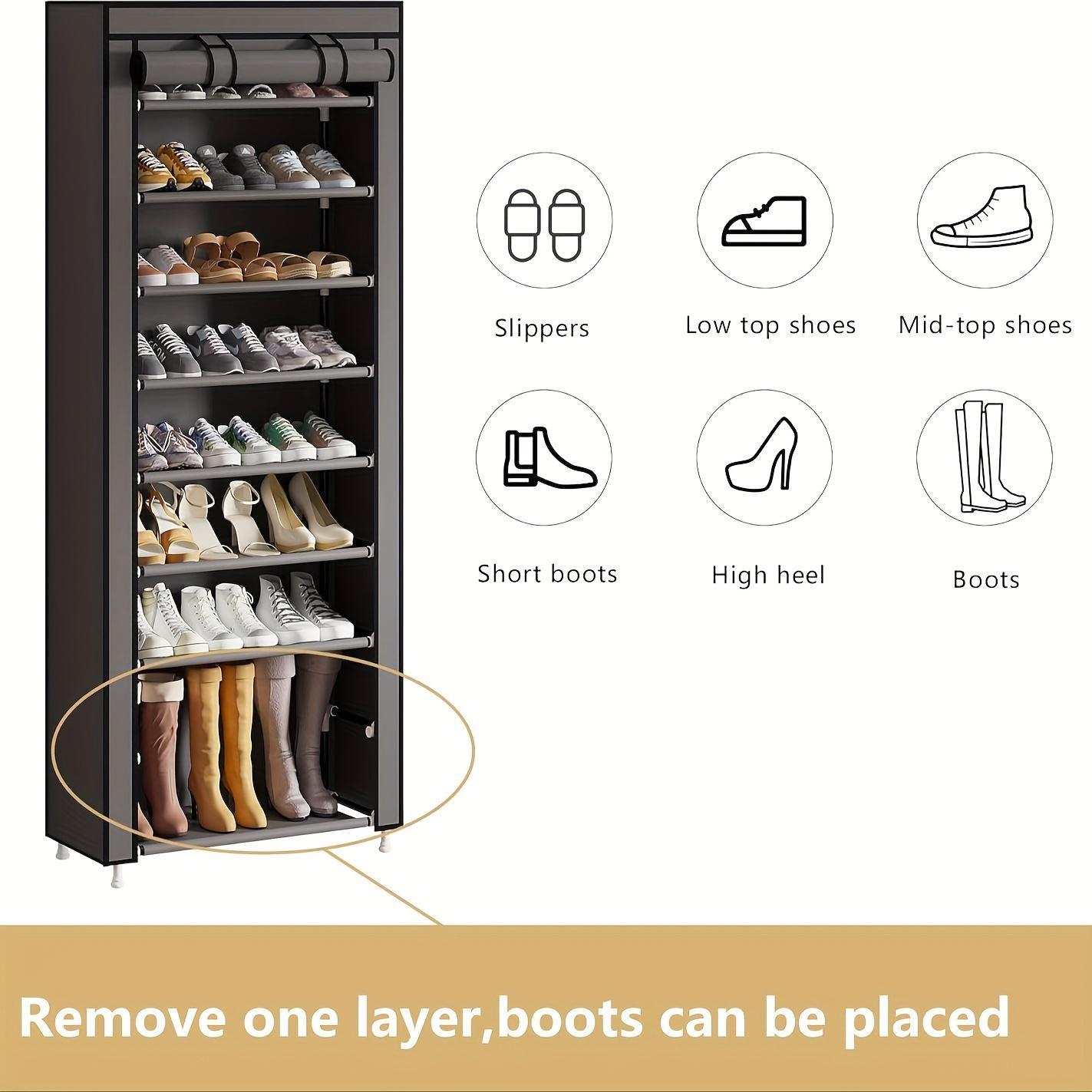 Premium Multi-Layer Dustproof Shoe Storage Cabinet – Space-Saving 6.5 ft Organizer with Protective Cover